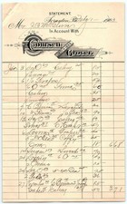 Vintage 1903 S.C.M. Coursen Grocer Billhead Frampton, PA picture