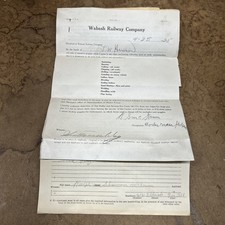 1925 Wabash Railway Co. Application McKown History Railroad Trains Rare HTF picture