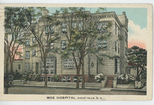 Vintage Postcard Moe Hospital Sioux Falls South Dakota Historic BuildingDamaged picture