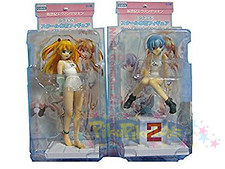 Evangelion EX School Swimsuit Figure Poyoyon Rock Ver 2 Rei Ayanami & Asuka 2008 picture