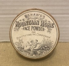 Antique Victorian H Clay Shaw Piedmont WV Mountain Rose Face Powder Box picture
