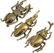 3Pcs/Set Insect Bug Wall Decor, Solid Brass Beetle Figurine Ornament, Exquisite picture