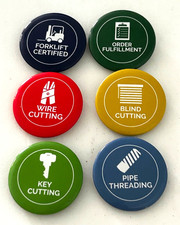 Lowe's Advertising Employee Set Of 6 Workplace Skill Recognition Pin Buttons picture