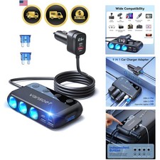 BESTEK 148W 9 in 1 Cigarette Lighter Splitter with Dual PD30W & QC3.0 picture