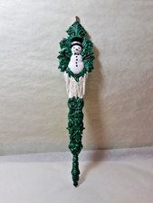 Beautiful Vintage Style Handmade Snowman Icicle Christmas Ornament Hand Painted picture