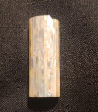 VINTAGE Mother of Pearl Shell BIC Lighter Case Ocean Cover Gift 1980s Old Stock  picture