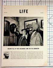 1937 LIFE Magazine England Coronation Nawab Darts British Carrier Vintage picture