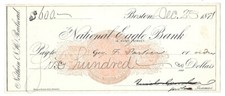 Uriel Crocker Signed 1871 Northern NH Railroad Draft picture