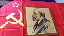 Antique Lenin Portrait - Original Soviet Propaganda Art - Signed & Dated picture