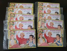 10 Vintage Sewing Susan 21 Silver Eye Needles w/Threader - Accoutrements NOS picture