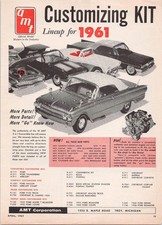 AMT Customizing Kit 1961 Lineup Vintage Magazine Ad Model Car Parts April 1961 picture