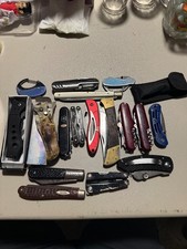 lot of vintage pocket knives picture