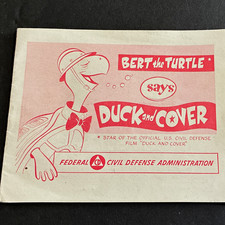 1951 Vintage Bert the Turtle Duck & Cover Civil Defense Cartoon Booklet Pamphlet picture