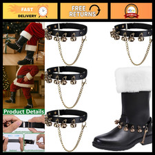 Adjustable Christmas Santa Claus Boots with Brass Copper Bells - 4 Pcs Set picture