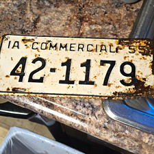 Iowa IA 1955 Vintage Commercial License Plate Tag Collectible 42-1179 Plate picture