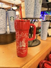 Disneyland StarBucks Red Ribbon Castle Tumbler 2026 Cup And Straw New picture
