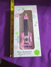 Dolly Parton Pink Guitar Holiday Glass Ornament, 5
