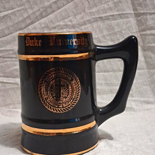 Duke University, W.C. Bunting Beer Stein, Black w/ Gold Trim & University Seal picture