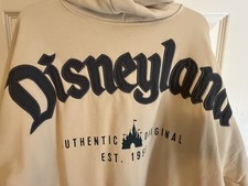 Disney Parks Disneyland Logo XXL Beige Zip Up Hoodie picture