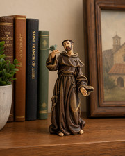 Avalon Gallery Saint Francis of Assisi With Bird Resin Statue Home Decor 4