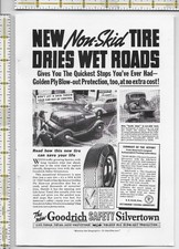 Goodrich Silvertown non-skid Tire 1938 magazine print ad picture