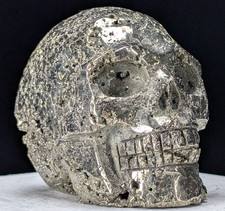 Pyrite Skull Carving Druzy Large Big Gemstone Crystal Chakra picture