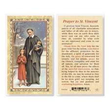 Prayer to Saint Vincent de Paul  - Laminated Holy Card 106-562 picture