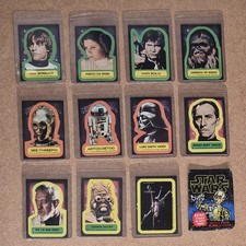 1977 Topps Star Wars Blue Series 1 Vintage Stickers Set 1-11 C3PO Empty Wrapper picture