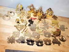 39 Pc. Vintage Assorted Brass Hanging Christmas Ornaments picture