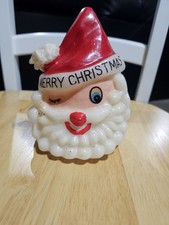 RARE VINTAGE TRIM-A-TREE SANTA CANDLE W BOX Piece missing in back, see pictures picture