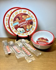Set Of 2  2001 Nabisco Barnums Animals Melamine Plates & Bowls w Fork & Spoon picture