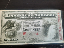 1892 Republican National Convention Delegate Ticket President Benjamin Harrison picture