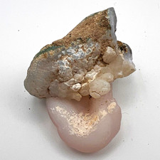 Pink Botryoidal Chalcedony Mineral Specimen on Matrix Natural 12g picture