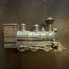 Vintage Metal Steam Locomotive Train Miniature Figurine Railroadiana Collectible picture