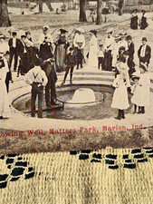 Hoosier Post Card Co. Unposted RPPC Divided Back Postcard Flowing Well Marion IN picture
