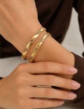 Premium Megenta Green Stone Brass Daily Wear Pack Of 2 bangles For Women & Girls picture