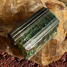 Brazil Large RARE COPPER Blue Green Paraiba Tourmaline Gem/Facet Rough on Matrix picture