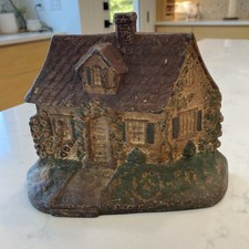 Antique Hubley #211 Cast Iron Doorstop Cape Cod Cottage Shape.  Original Paint. picture