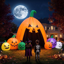 14.5FT Halloween Inflatable Walk-In Pumpkin House with LED Lights picture