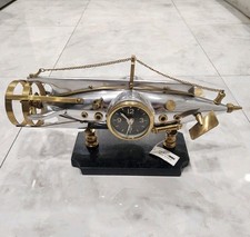 RARE Pendulux Nautilus Aluminum Brass Clock Granite Base Steampunk Only One picture