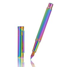 HongDian Rainbow Forest Metal Fountain Pen Colored EF/F/M/Bent Gift Office Pen picture