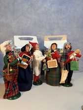VINTAGE BYERS CHOICE CAROLERS 5 FIGURES 2001 SHOPPERS TEACHER SCROOGE BOXES picture