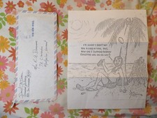 Vintage 1972 Vietnam Era Military Letter Surf Comic Kwajalein Atoll Cancellation picture