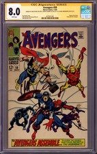 The Avengers Vol 1 58 CGC 8.0 (VF) (1968) Signed x3 Cover Chris Evan, Robert Dow picture