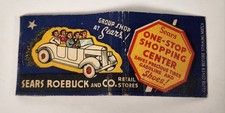 Vtg Matchbook 1940 Sears Roebuck Co Star Shopping Classic Car Group Front Strike picture