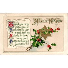 1913 New Year's Poem John Winsch Back Original Postcard PC9 picture