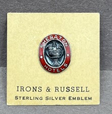 Sheraton Hotels Sterling Sivler & Enamel Employee Pin 1/2