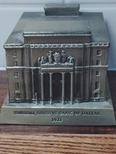 1921 Banthrico Federal Reserve Bank of Dallas Promotional Coin Bank Rare vtg picture