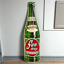 Rare Pre WWII, Gold-en Cola Sun-drop embossed bottle sign picture