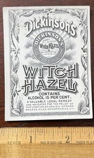 Dickenson's Witch Hazel Vintage Label. NOS picture